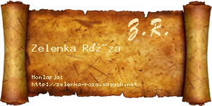 Zelenka Róza névjegykártya